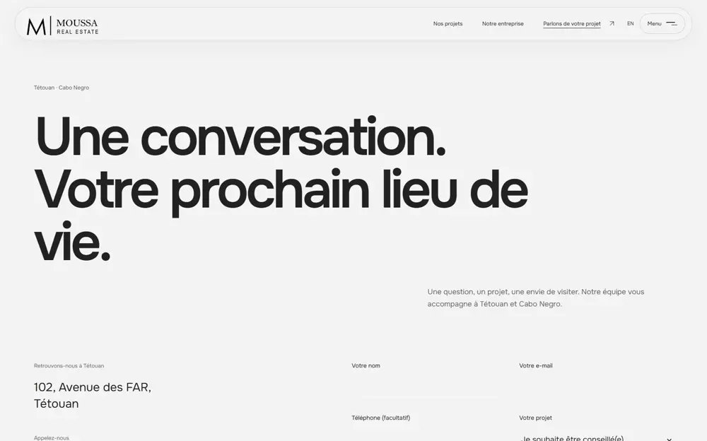 A contact page designed around the conversation: rebuilt website