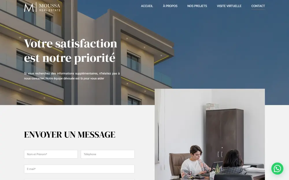 A contact page designed around the conversation: original website